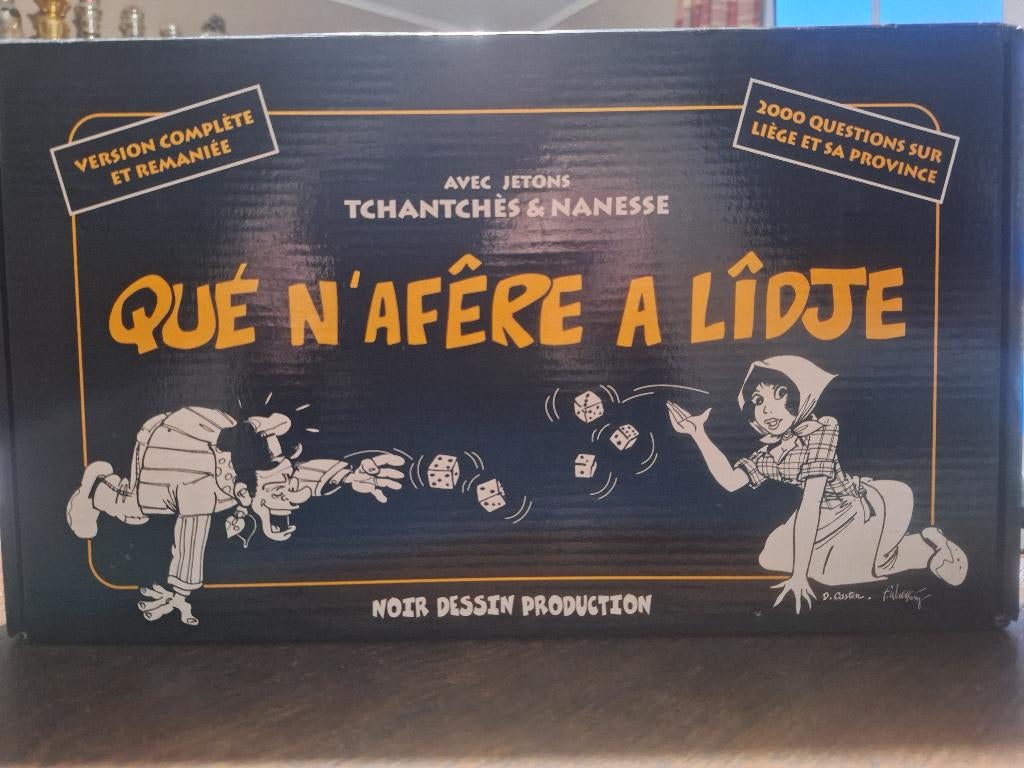 QUE N AFERE A LIDJE (quelle affaire à liège), Trois ou quatre joueurs, Enlèvement ou Envoi, Comme neuf, Noir dessin production