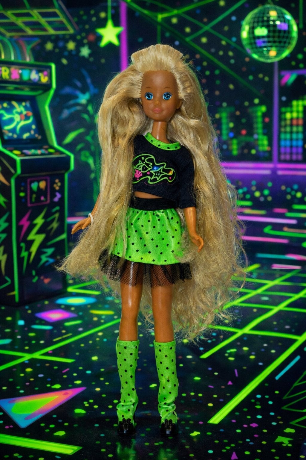 Vintage Skipper Extreme Green Teen 1997 Mattel #19666, Ophalen of Verzenden, Gebruikt, Barbie