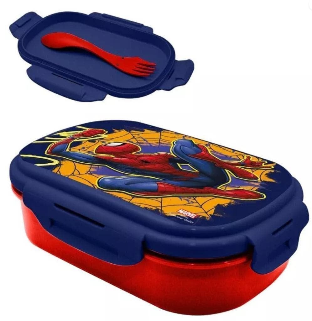 Spiderman Broodtrommel / Brooddoos met Bestek - Marvel, Diversen, Ophalen of Verzenden, Nieuw
