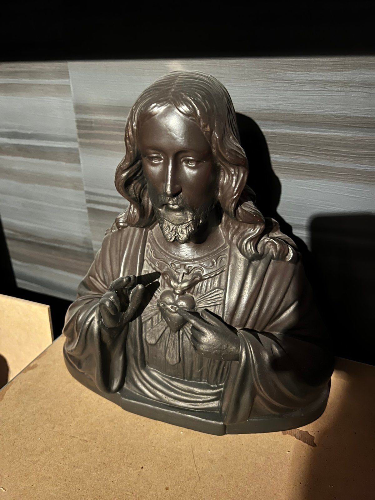 Groot Jezus beeld zwart, Maison & Meubles, Accessoires pour la Maison | Statues de Bouddha, Enlèvement, Comme neuf, Noir