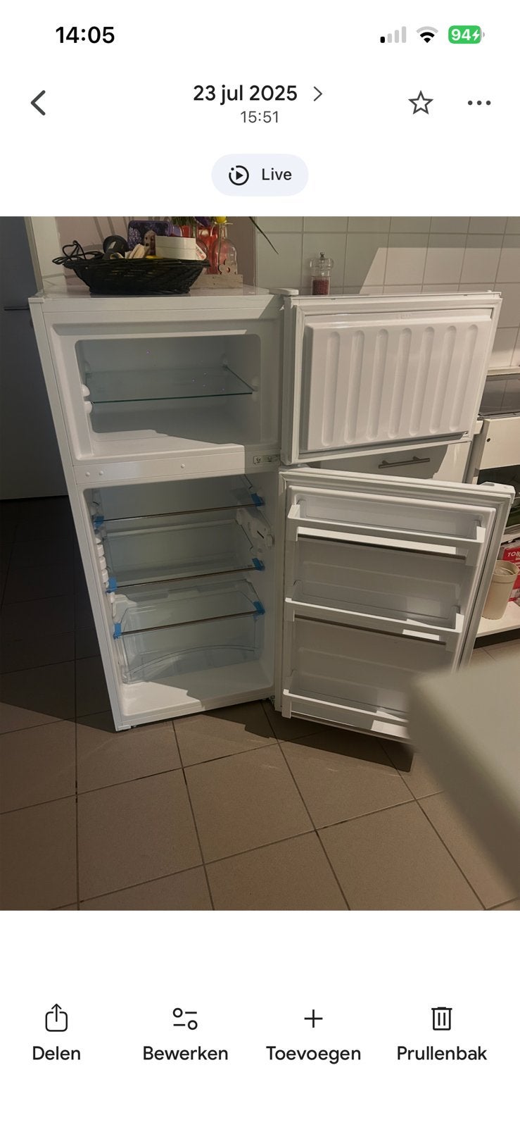 Combi koelkast-diepvries Liebherr., Elektronische apparatuur, Koelkasten en IJskasten, Ophalen, Zo goed als nieuw