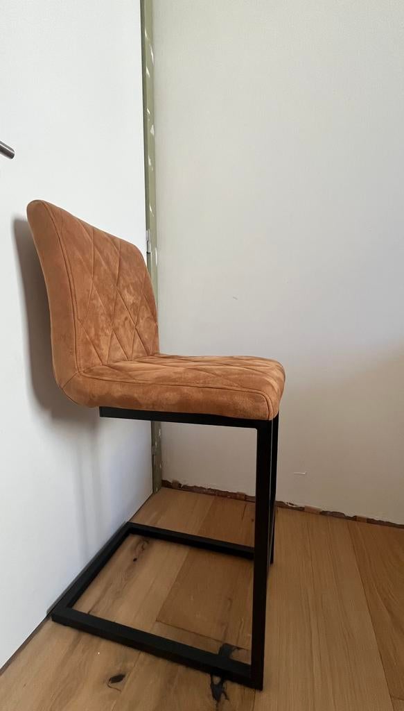 Barstoelen cognac kleur, Ophalen, Kunststof, Met voetsteun, 60 tot 90 cm