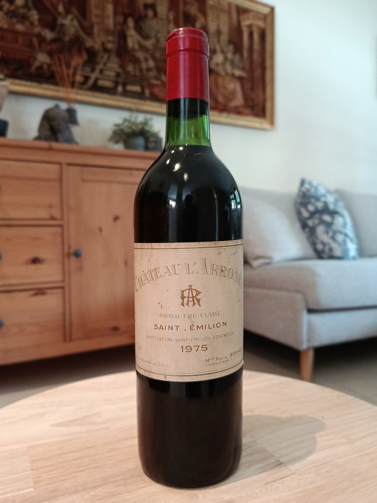 Château L'Arrosée, Grand Cru Classe, Saint Emilion (1975), Verzamelen, Wijnen, Ophalen of Verzenden