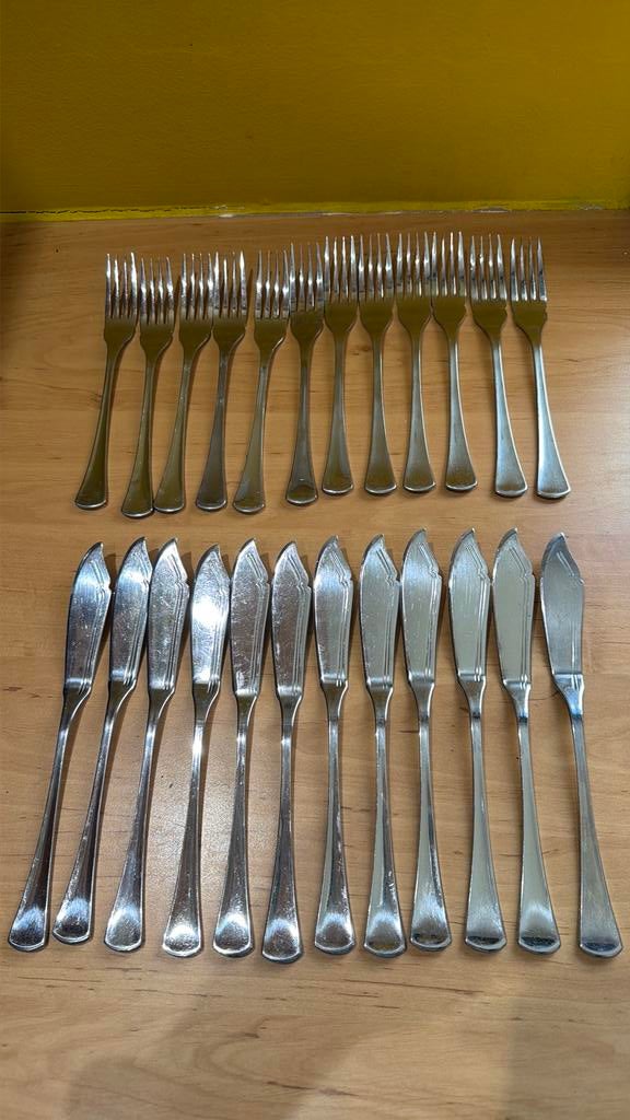 Lot de 12 couverts à poisson en inox, Enlèvement ou Envoi