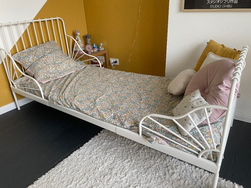 Lit IKEA 1 place en fer forgé, Ophalen, Zo goed als nieuw, 180 cm of meer, 70 tot 85 cm
