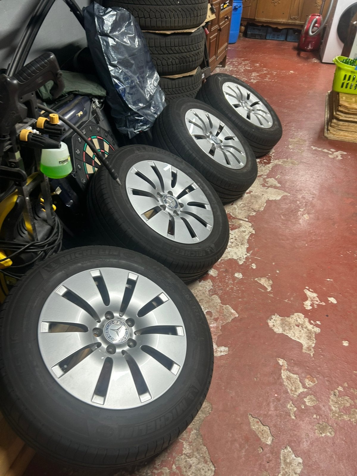 Mercedes velgen met Michelin bannden, Autos : Pièces & Accessoires, Pneus & Jantes, 16 pouces, Véhicule de tourisme, Pneus été