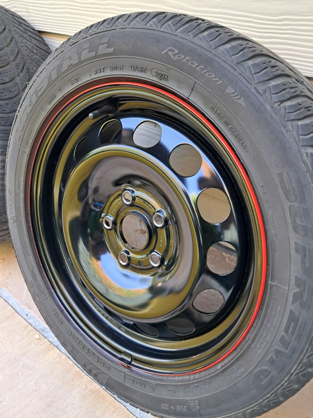 5x112 velgen met rode rand, Auto-onderdelen, Ophalen of Verzenden, Band(en)