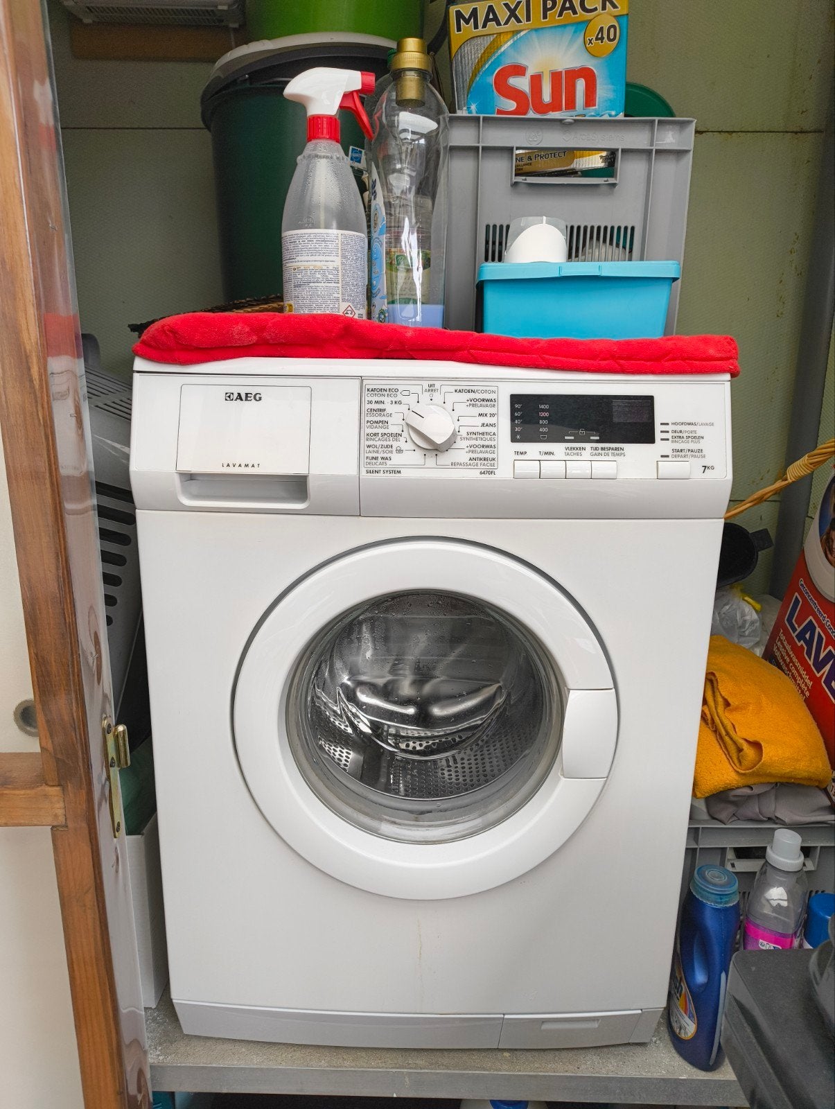 Wasmachine AEG, Ophalen, Gebruikt, Voorlader, 1200 tot 1600 toeren