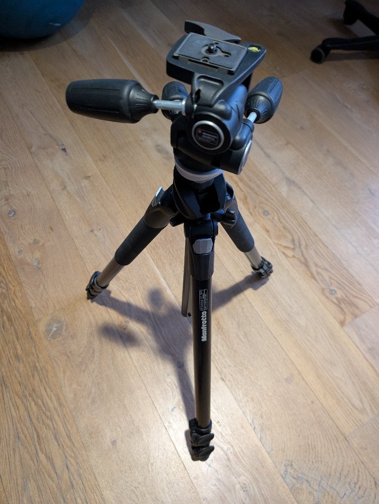 Manfrotto 055XPROB statief + 3-way kop (Made in Italy), Enlèvement, Utilisé, Manfrotto