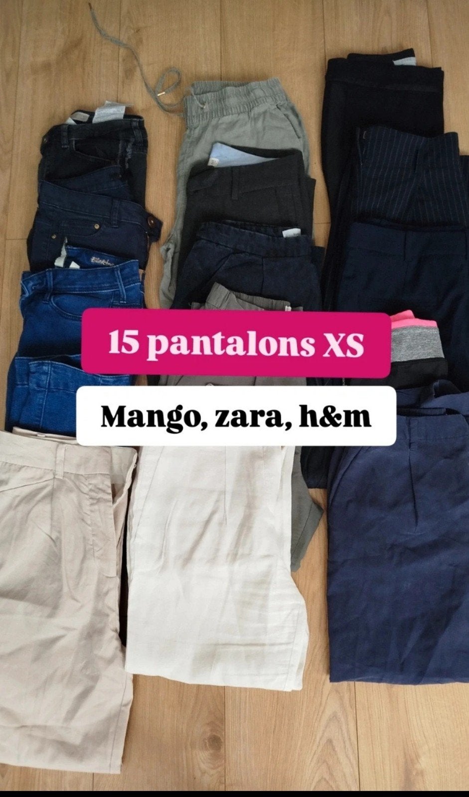 Lot de 15 pantalons femme taille XS, Enlèvement