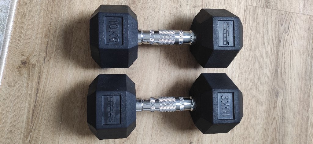 Dumbbells 2x10 kg, Sports & Fitness, Équipement de fitness, Enlèvement, Comme neuf, Bras, Haltère