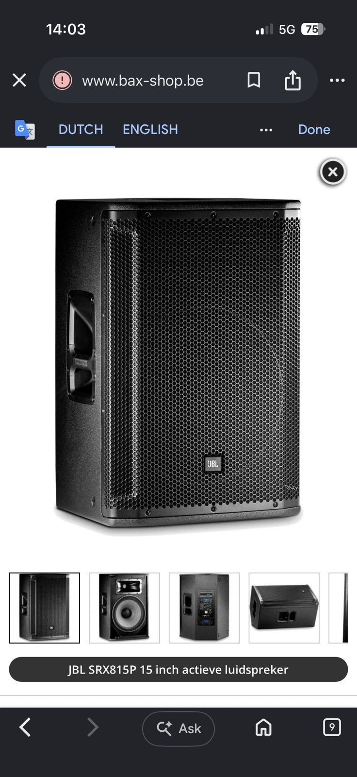 set JBL SRX 815P, Enlèvement, Comme neuf, JBL