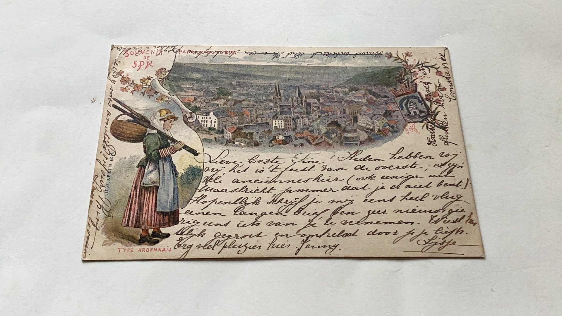 Spa mooie kaart uit 1898 met postzegel, Ophalen of Verzenden, Gelopen