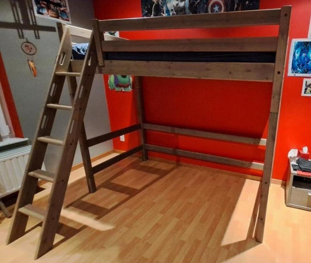 Lit mezzanine FLEXA CLASSIC terra, Kinderen en Baby's, Kinderkamer | Stapelbedden en Hoogslapers, Zo goed als nieuw, Hoogslaper