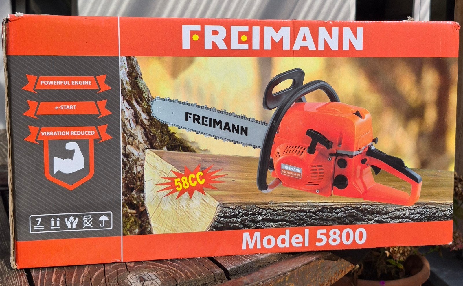 Tronçonneuse thermique FREIMANN 5800 - 58cc - NEUVE, Jardin & Terrasse, Enlèvement ou Envoi, Neuf, Essence, Freimann