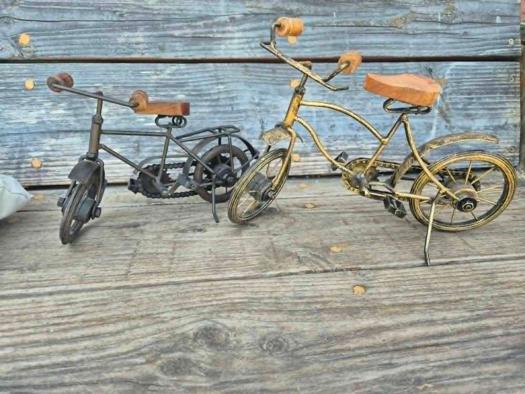 2 Decoratieve miniatuur fietsen, Vintage, Meerkleurig, Nieuw, Ophalen of Verzenden