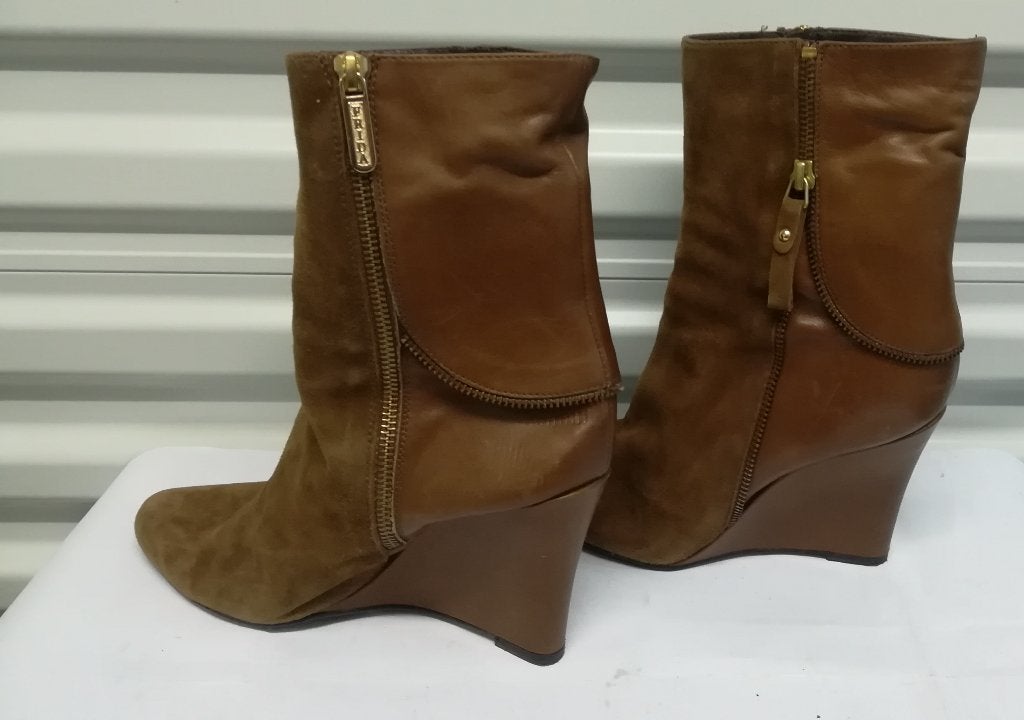 652A* Frida - sexy kaki leren laarzen (40), Bruin, Verzenden, Lage of Enkellaarzen, FRIDA