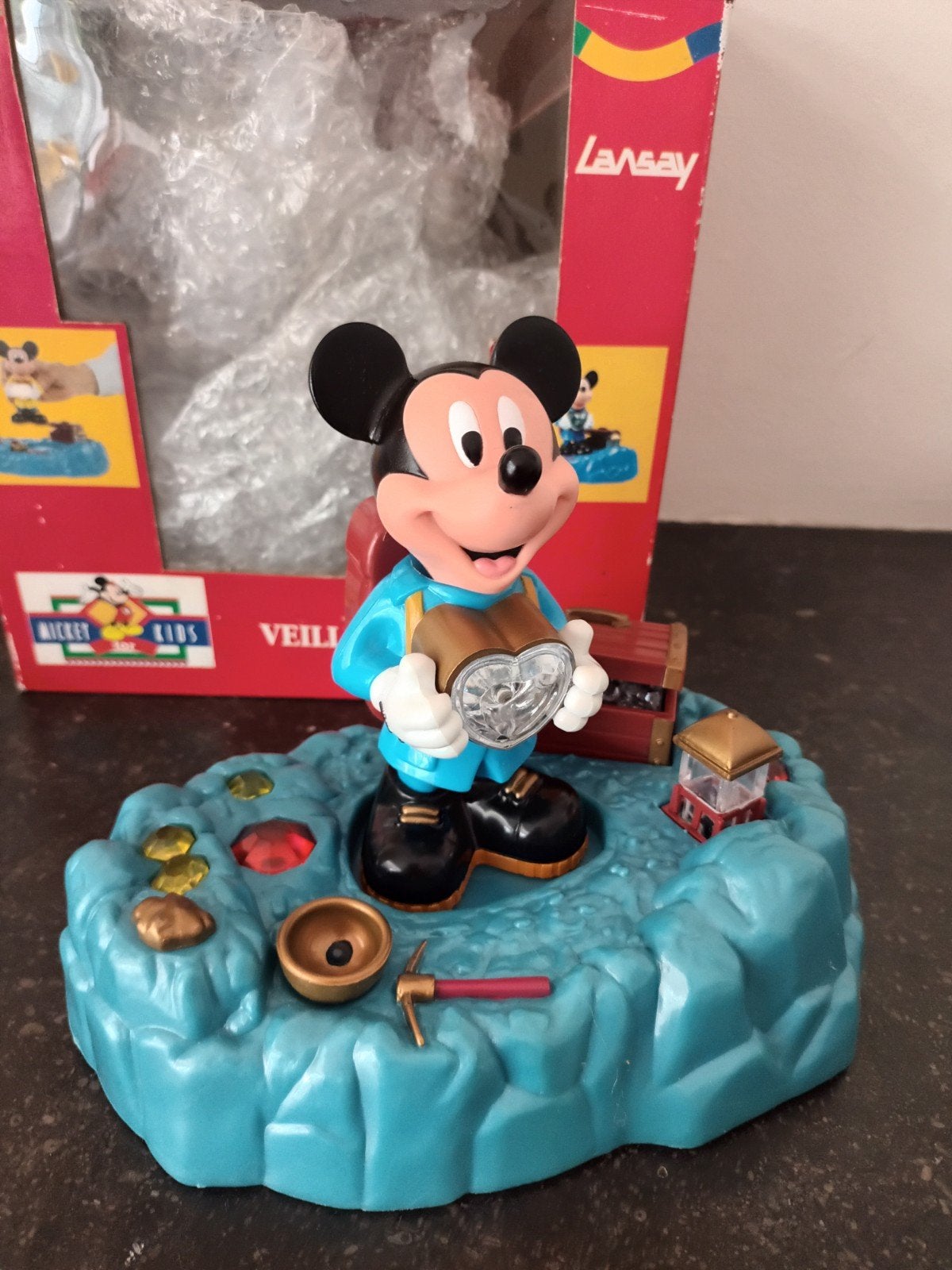 Nachtlamp met sokkel Disney for kids lansay, Ophalen, Mickey Mouse, Zo goed als nieuw, Beeldje of Figuurtje
