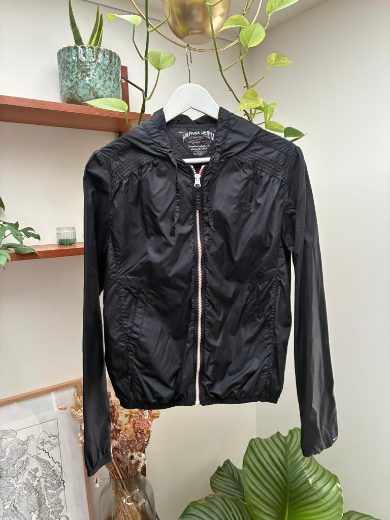 Donkerblauwe regenjas van Tommy Hilfiger (Maat S-M), Tommy hilfiger, Blauw, Ophalen of Verzenden, Zo goed als nieuw