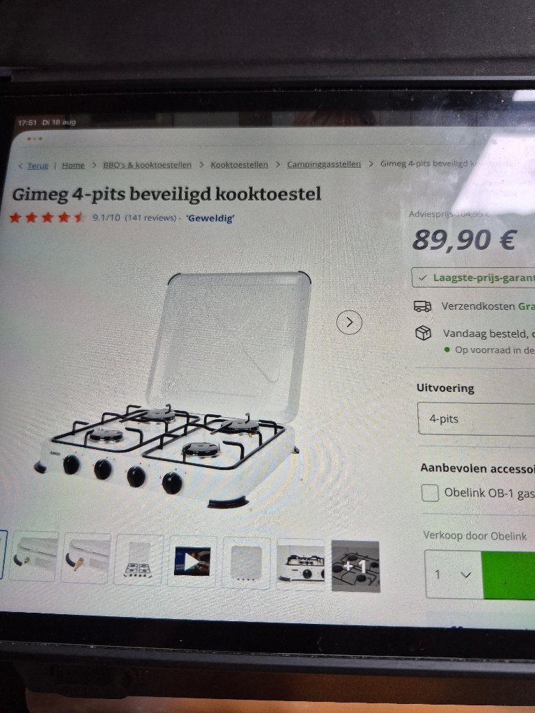kooktoestel, Caravans en Kamperen, Kampeeraccessoires, Ophalen, Gebruikt