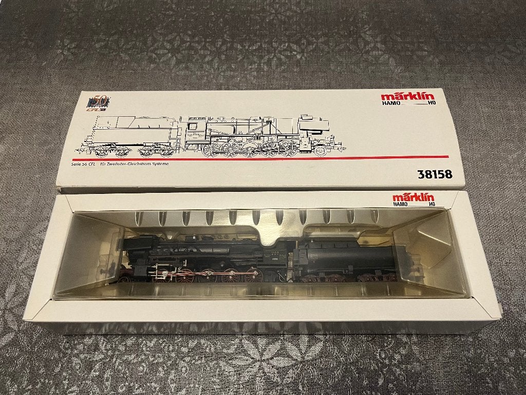 Märklin 38158 - Locomotive à vapeur CFL Série 56 - HO, Gebruikt, Ophalen of Verzenden, Analoog, Märklin