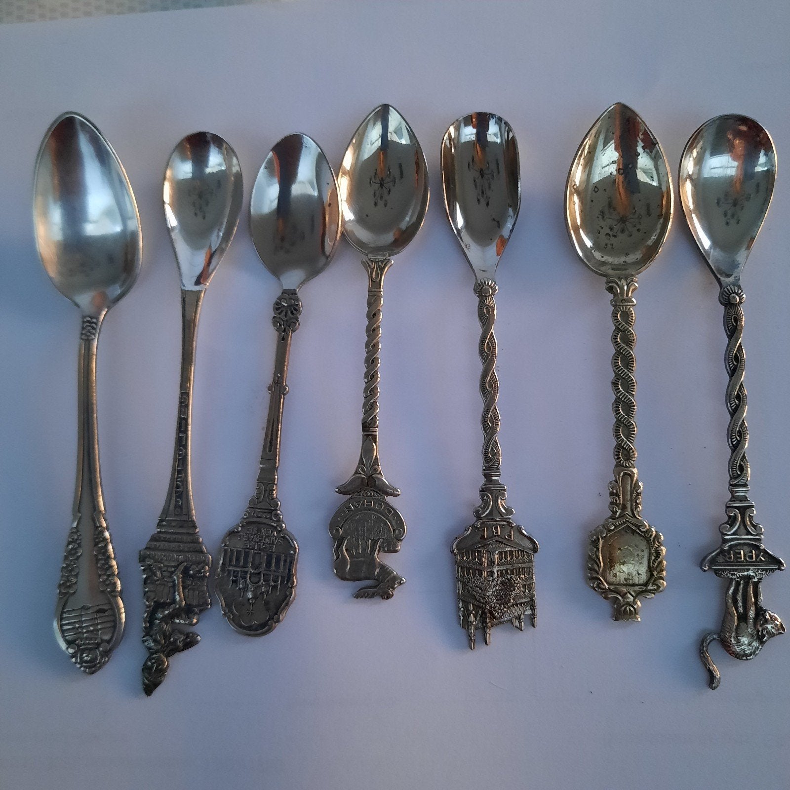7 VERZAMELLEPELTJES, Antiek en Kunst, Antiek | Bestek, Ophalen of Verzenden