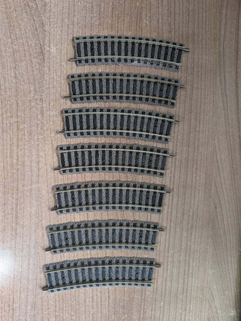 7 x Fleischmann 6122 H0 Half gebogen rail Profi-rails, Hobby en Vrije tijd, Modeltreinen | H0, Ophalen of Verzenden, Zo goed als nieuw