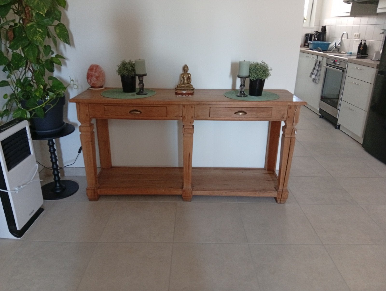 vol eiken muurtafel, Huis en Inrichting, Ophalen