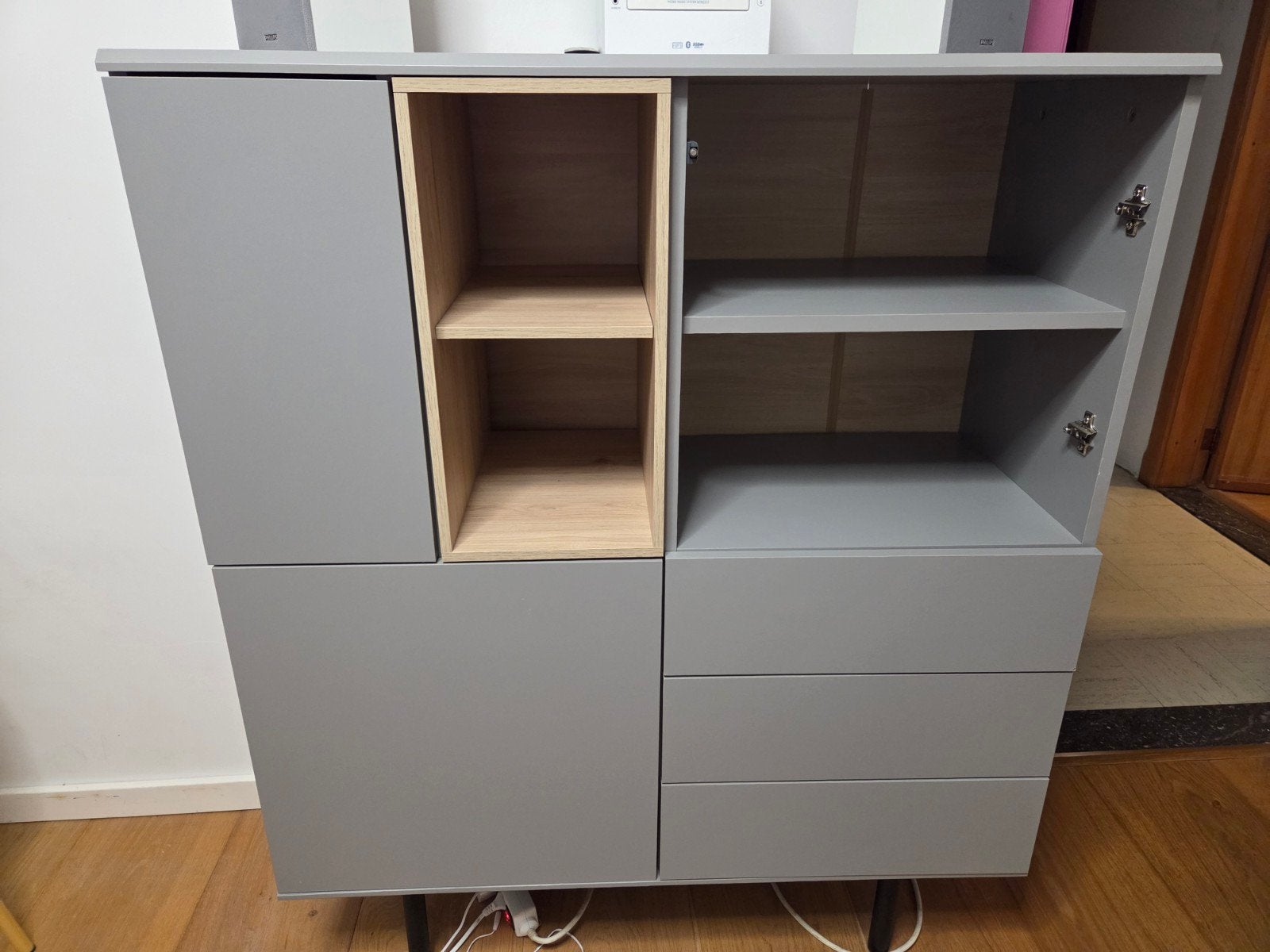 decoratieve kast I grijs en houtkleurig - moet dringend weg, Ophalen