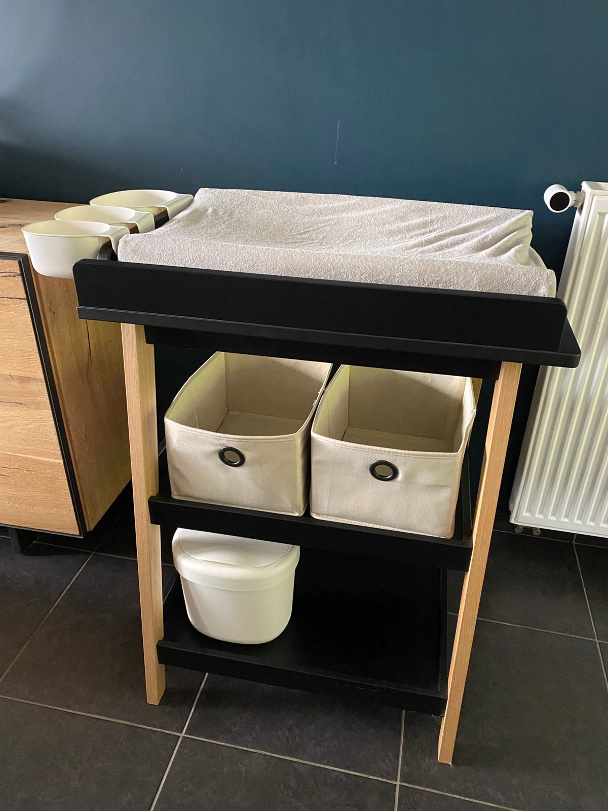Baby Luiertafel/verzorgingstafel pericles june black natural, Enlèvement, Commode