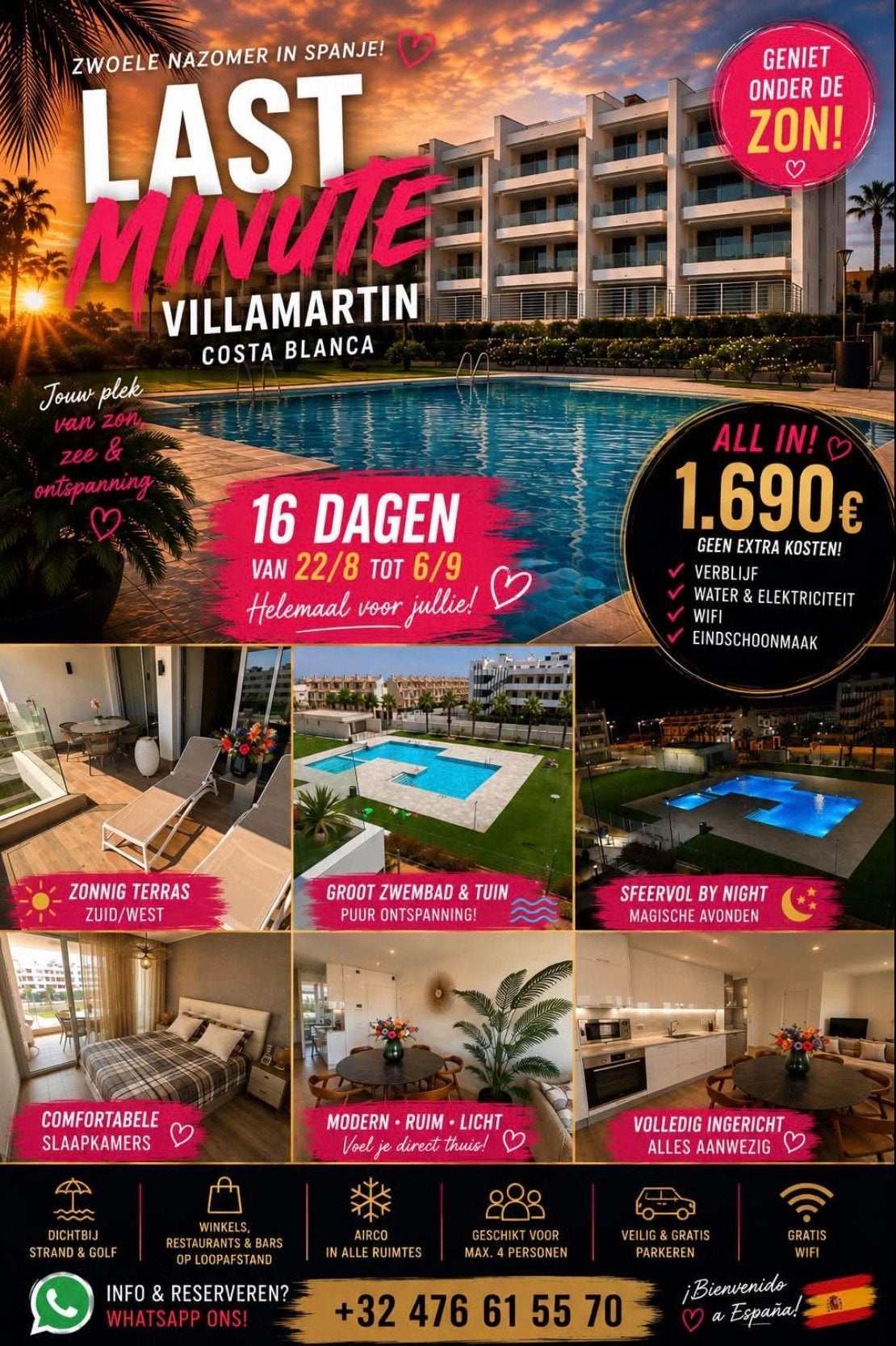 PROMO - LAST MINUTE - 16 DAGEN COSTA BLANCA ZUID  ️, Vakantie, Vakantiehuizen | Spanje, Costa Blanca, Appartement, Dorp, Aan zee