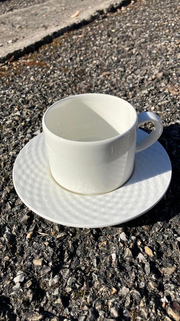 Lot de 6 tasses à café et soucoupes, Ophalen of Verzenden, Gebruikt, Kop(pen) en/of Schotel(s)