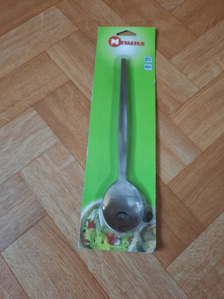 nieuw tweedelig inoxen slabestek metaltex, Enlèvement ou Envoi, Neuf, Couverts à salade