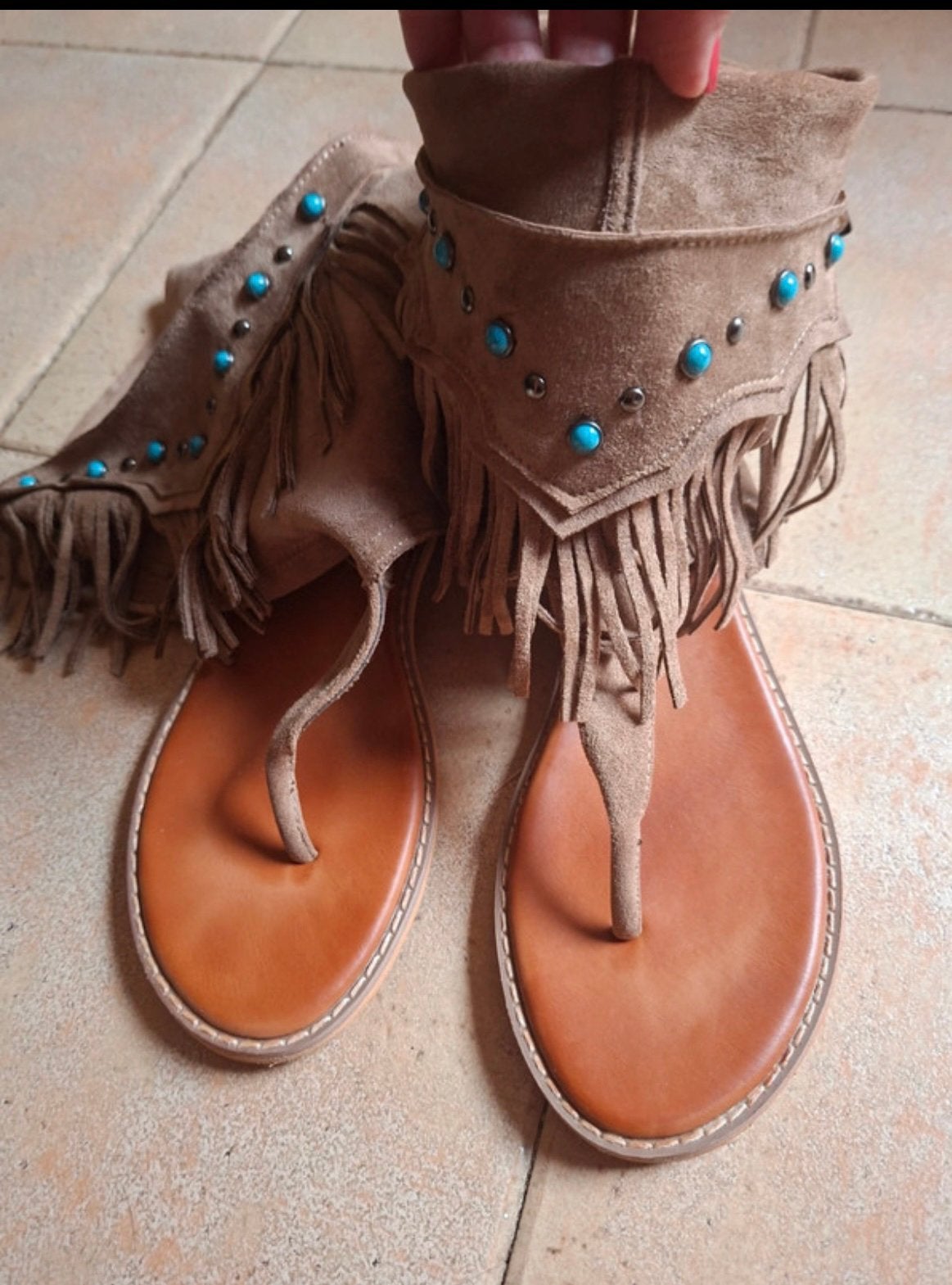 Sandalen/Laarsjes Suède beige maat 40, Kleding | Dames, Ophalen, Beige, Sandalen of Muiltjes, Zo goed als nieuw