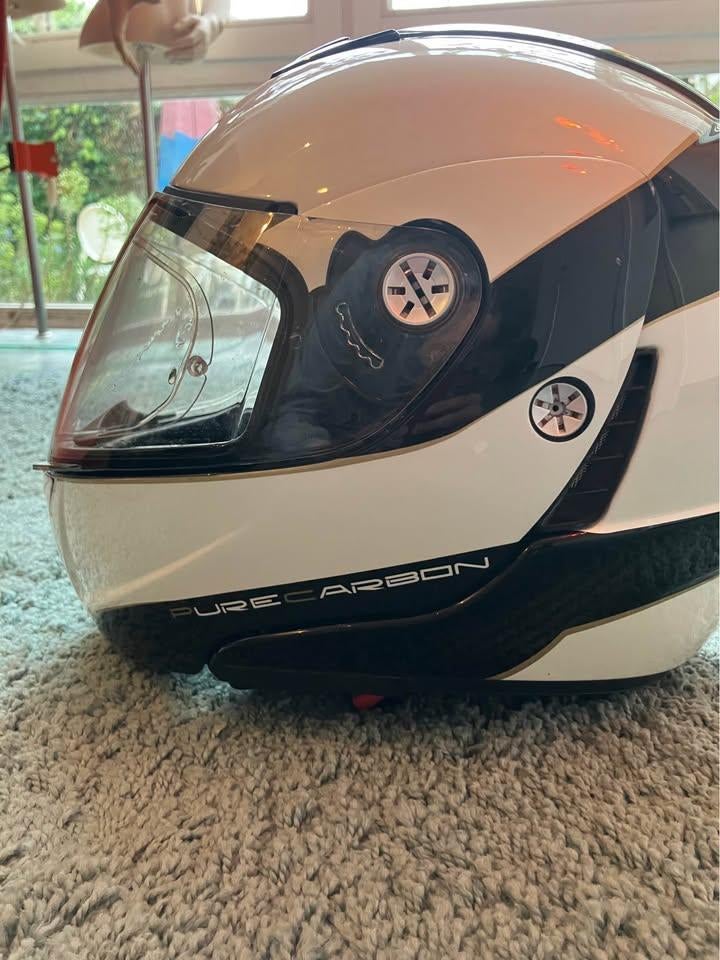 LAZER Monaco PURE CARBON + Visière Lumino – État Ext. Neuf, Motoren, Kleding | Motorhelmen, Dames, Heren, Overige typen, L, Lazer