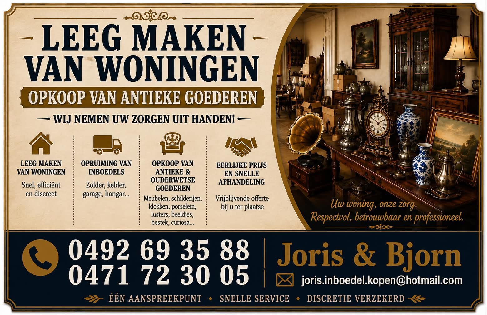 Huizen leeg maken, Enlèvement
