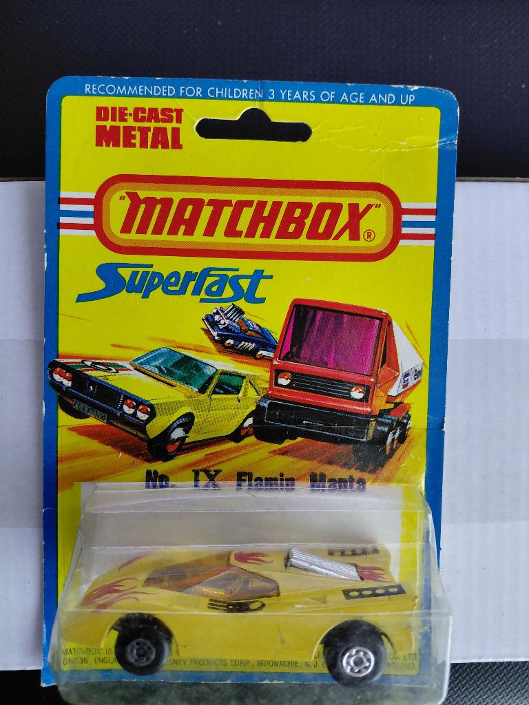 Matchbox LS 07-B (RN IX) Hairy Hustler Flamin Manta, Hobby en Vrije tijd, Modelauto's | Overige schalen, Zo goed als nieuw, Auto
