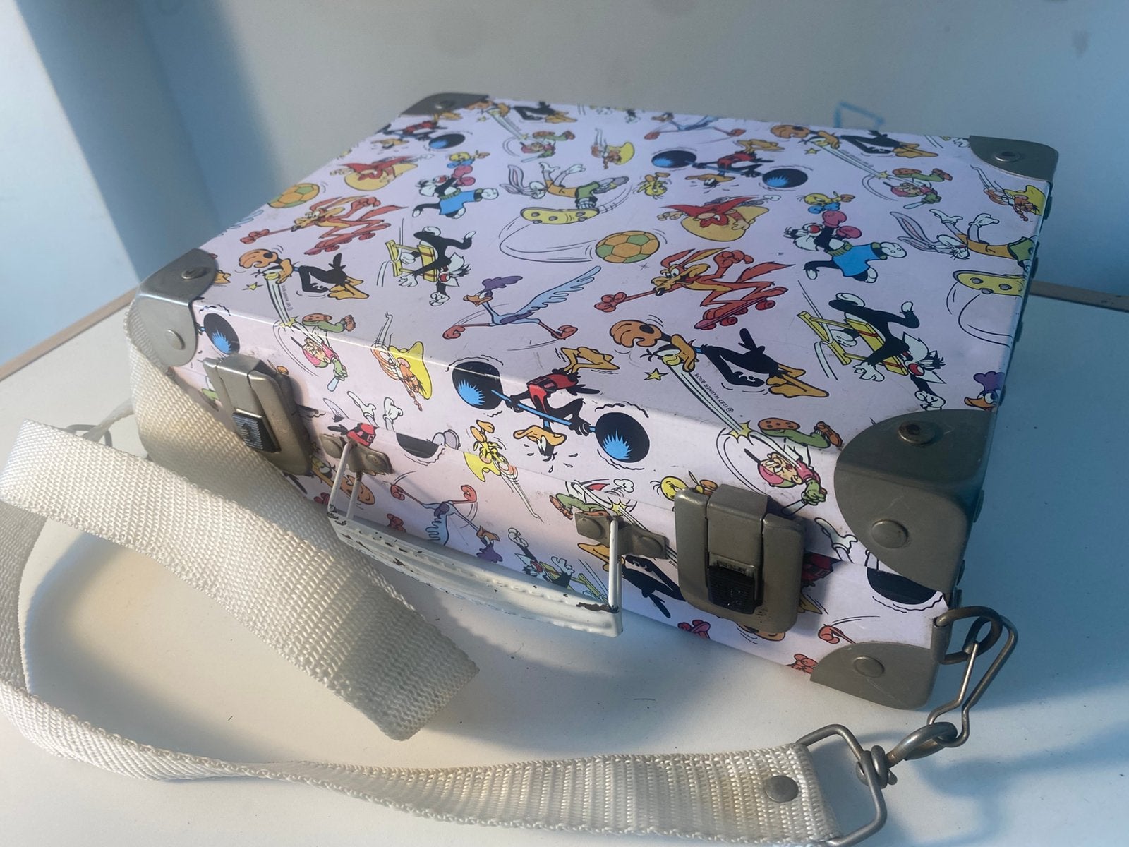80s Vintage Looney Tunes koffer met Draagriem, Verzamelen, Ophalen of Verzenden, Gebruikt, Tv, Gebruiksvoorwerp