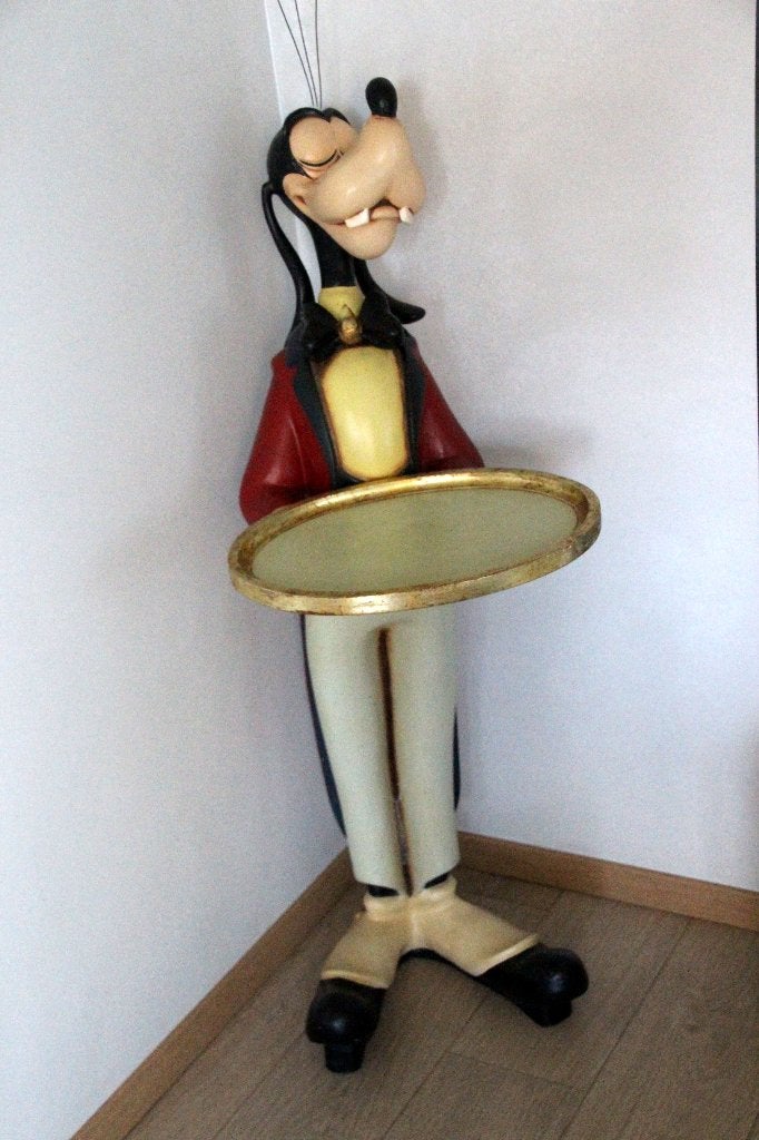 Zeldzaam: Disney Goofy butler beeld statue collector + logo, Verzamelen, Disney, Gebruikt, Beeldje of Figuurtje, Goofy of Pluto