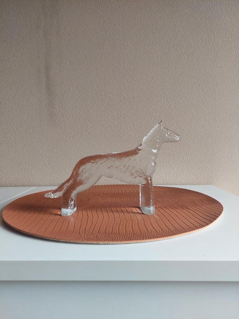 Prachtig Vintage Glazen Paard – Massief Ijsglas, Ophalen, Zo goed als nieuw, Glas, Scandinavisch