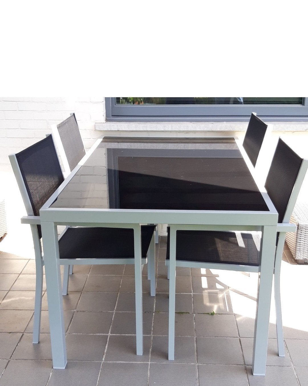 tuintafel met 6 stoelen, Ophalen, Zo goed als nieuw, Aluminium, 6 zitplaatsen