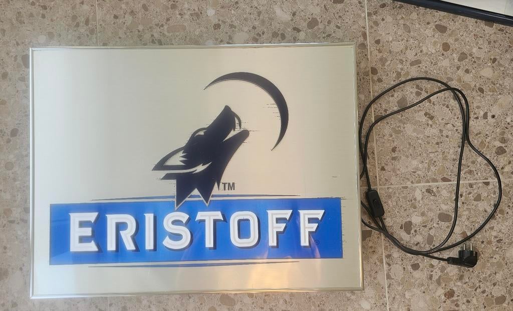 Vintage ERISTOFF Lichtreclame / Lichtbak – Werkend, Ophalen of Verzenden