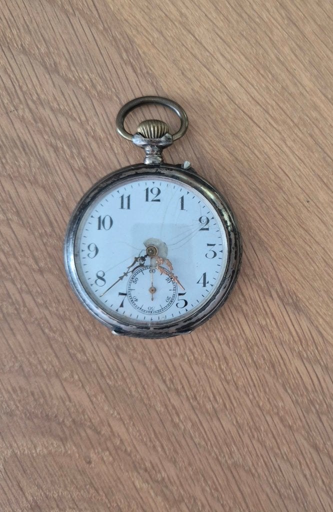 zakhorloge remontoir cylindre10rubis, Handtassen en Accessoires, Ophalen, Zakhorloge