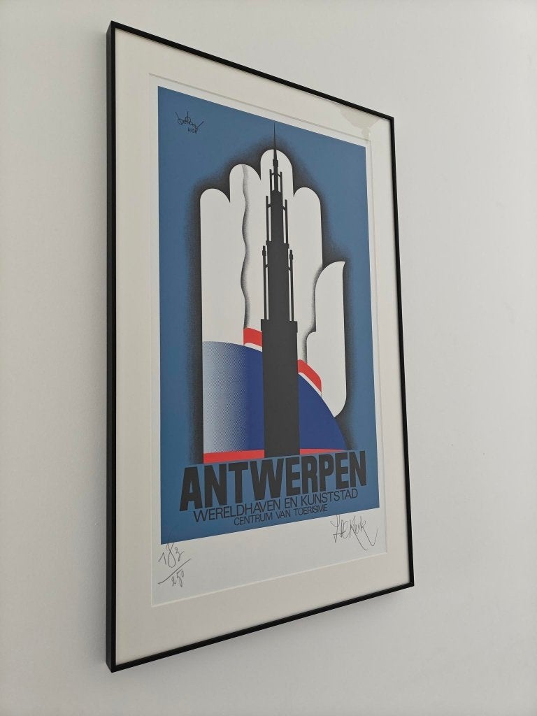 Iconische gesigneerde zeefdruk Antwerpen, Lucien De Roeck, Antiquités & Art, Art | Lithographies & Sérigraphies, Sérigraphie, Numéroté