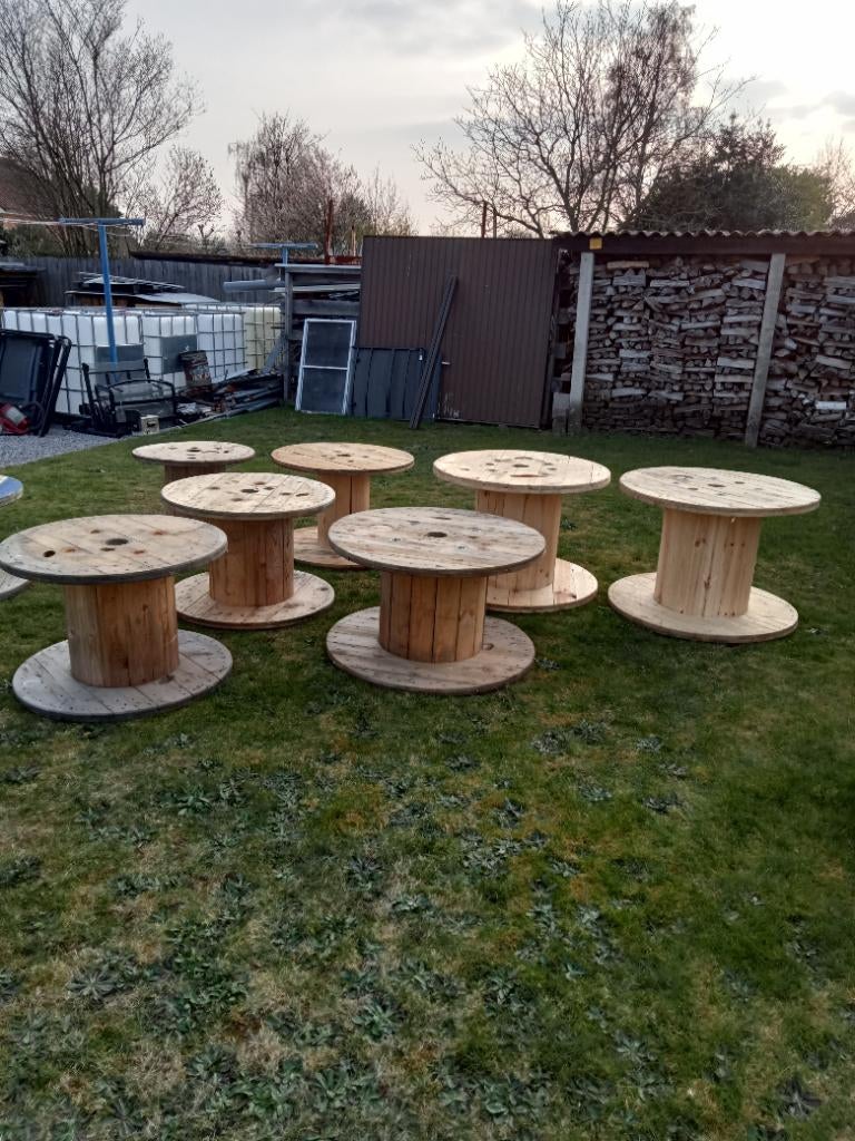 Haspel,kabelhaspel,tafel,tuintafel, Ophalen, Zo goed als nieuw, Hout