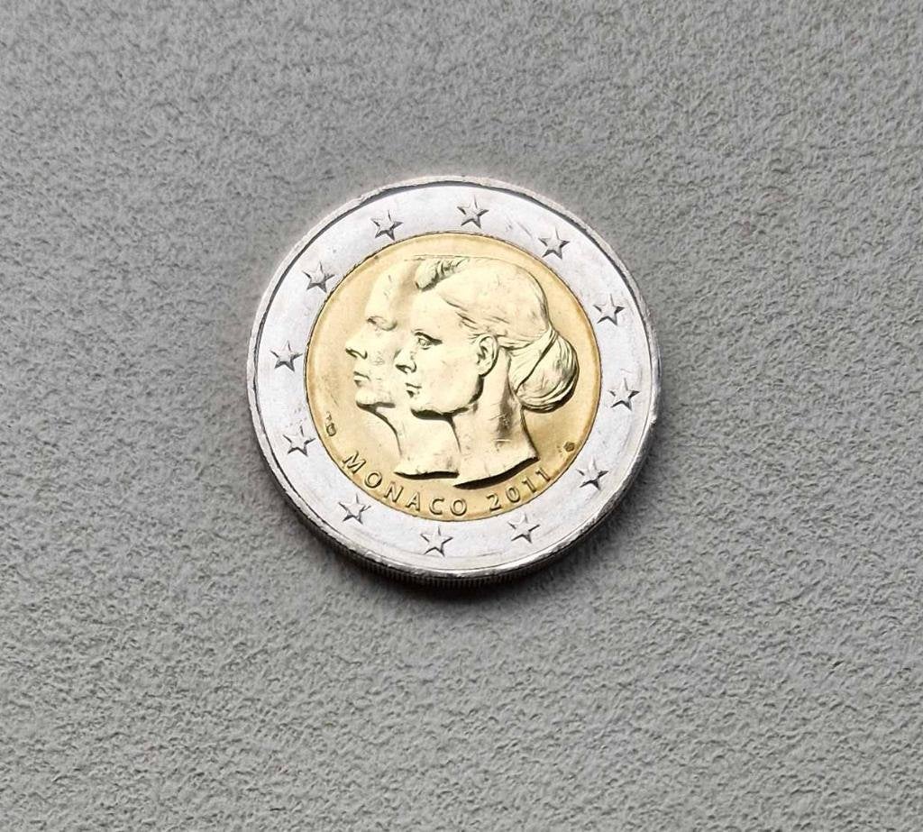 2 Euro Monaco 2011 Huwelijk Charlene en Albert II Unc, Enlèvement ou Envoi, Monaco, 2 euros, Monnaie en vrac