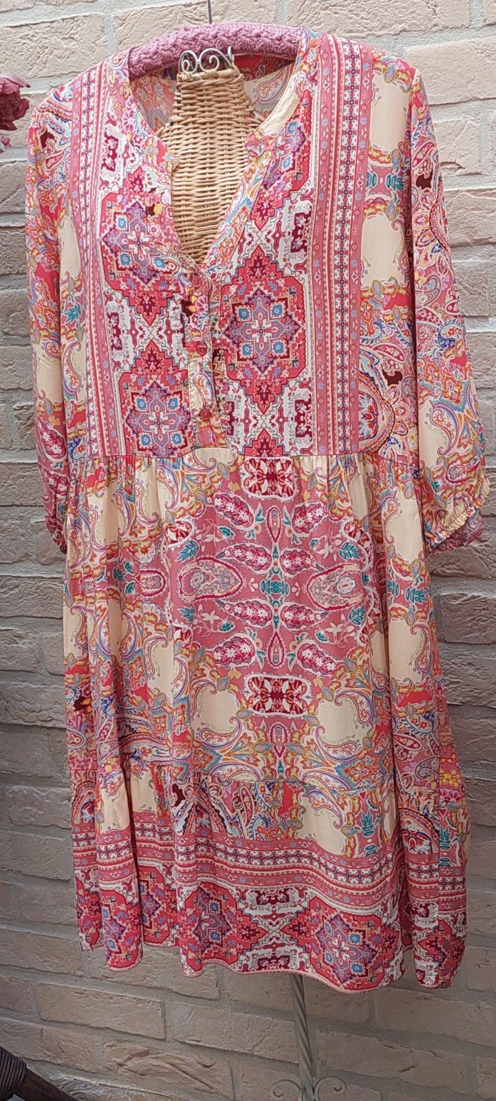 lang kleedje maat 44 lola &liza, Taille 42/44 (L), Comme neuf, Multicolore, Sous le genou