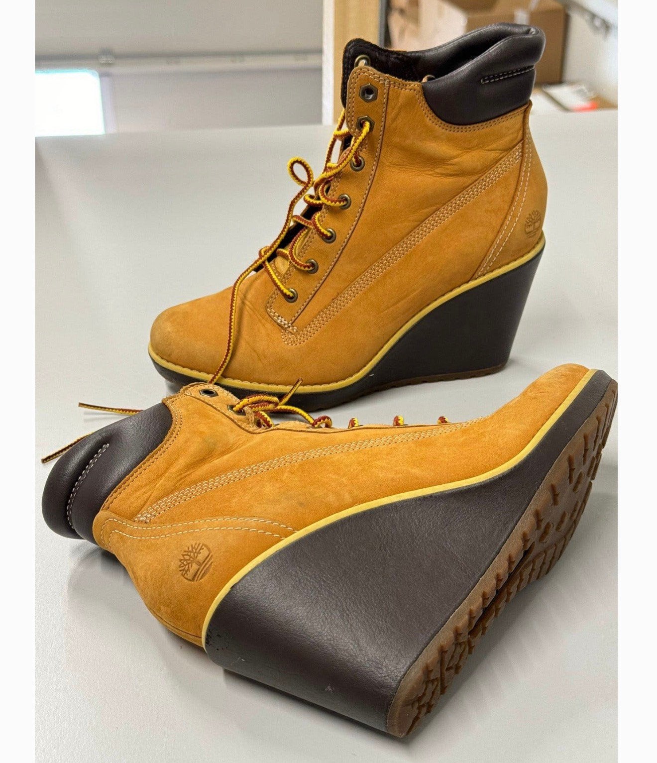 Bottes Timberland Wedge Hiker - chaussures Timberlands, 37, Neuf, Enlèvement ou Envoi, Chaussures à haut talons, Brun