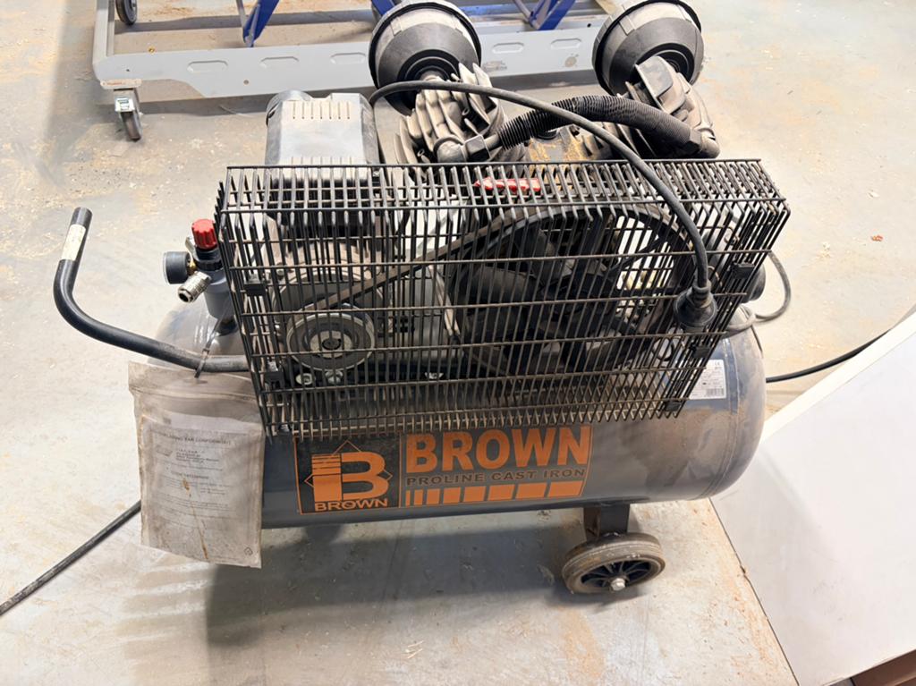 Brown / FIAC 100L compressor – 3PK – 10 bar – 230V, Doe-het-zelf en Bouw, Compressors, Ophalen, Gebruikt, 6 tot 10 bar, 25 tot 100 liter