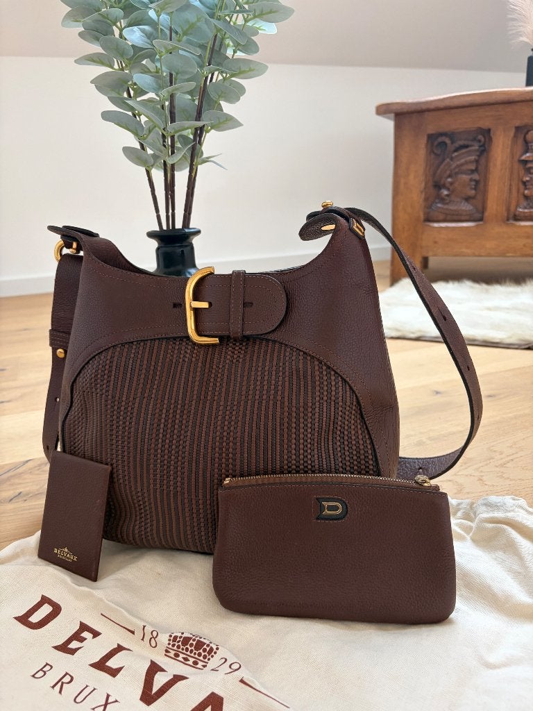 Delvaux Chardonnay, Enlèvement ou Envoi, Comme neuf, Brun, Sac à bandoulière